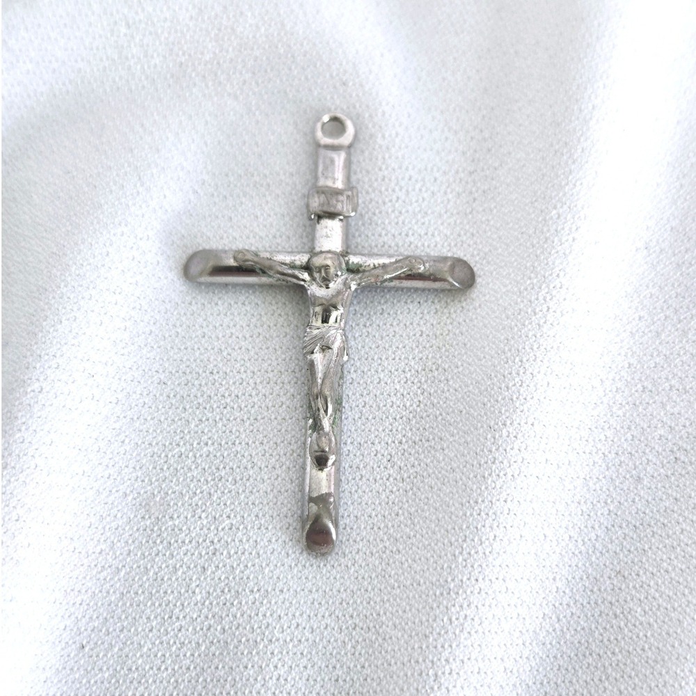 Vintage 925 Sterling Silver Crucifix Pendant Cross Charm